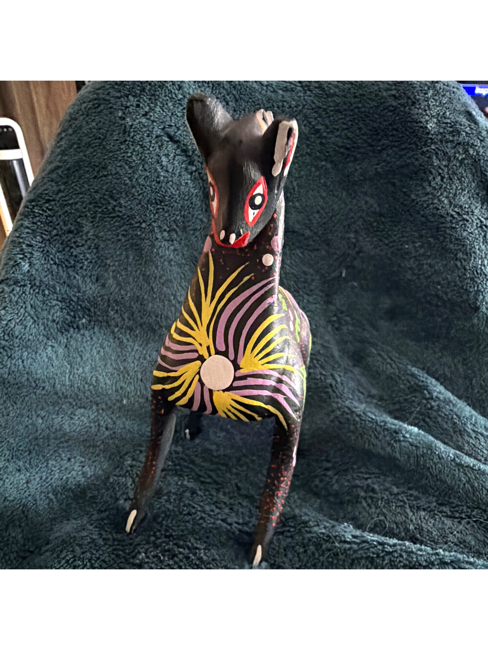 Hand-Painted Mexican Folk Art Deer Figurine Colorful Decorative Collectible